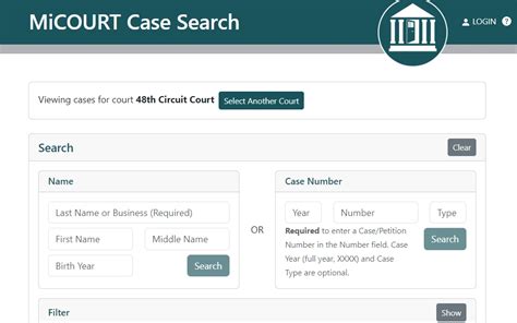 MiCOURT Case Search